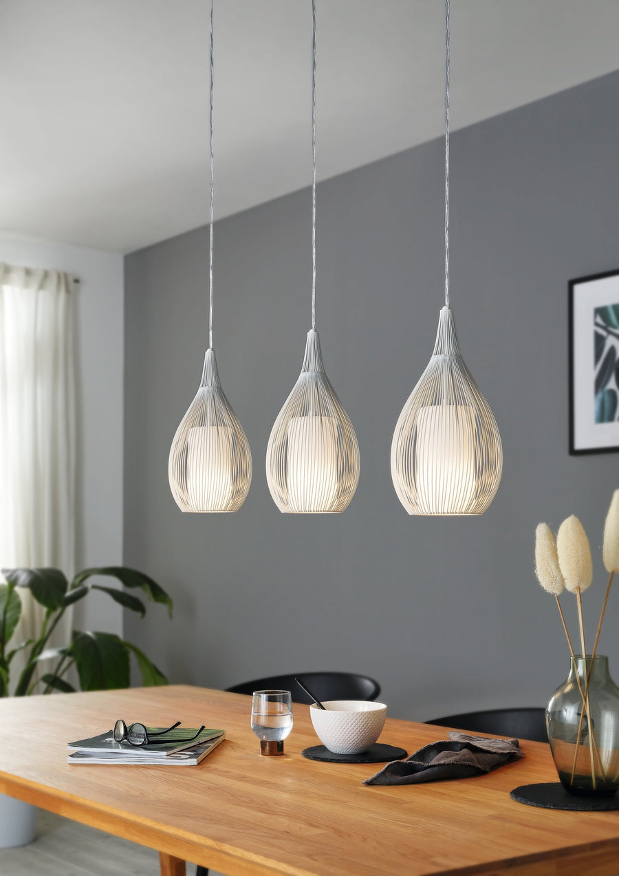 Suspension Razoni blanche, verre (94388)