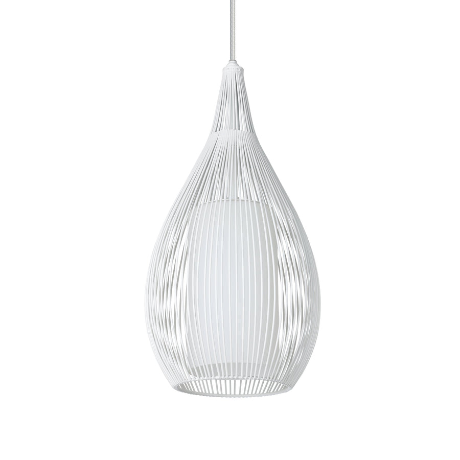 Suspension Razoni blanche, verre (94388)