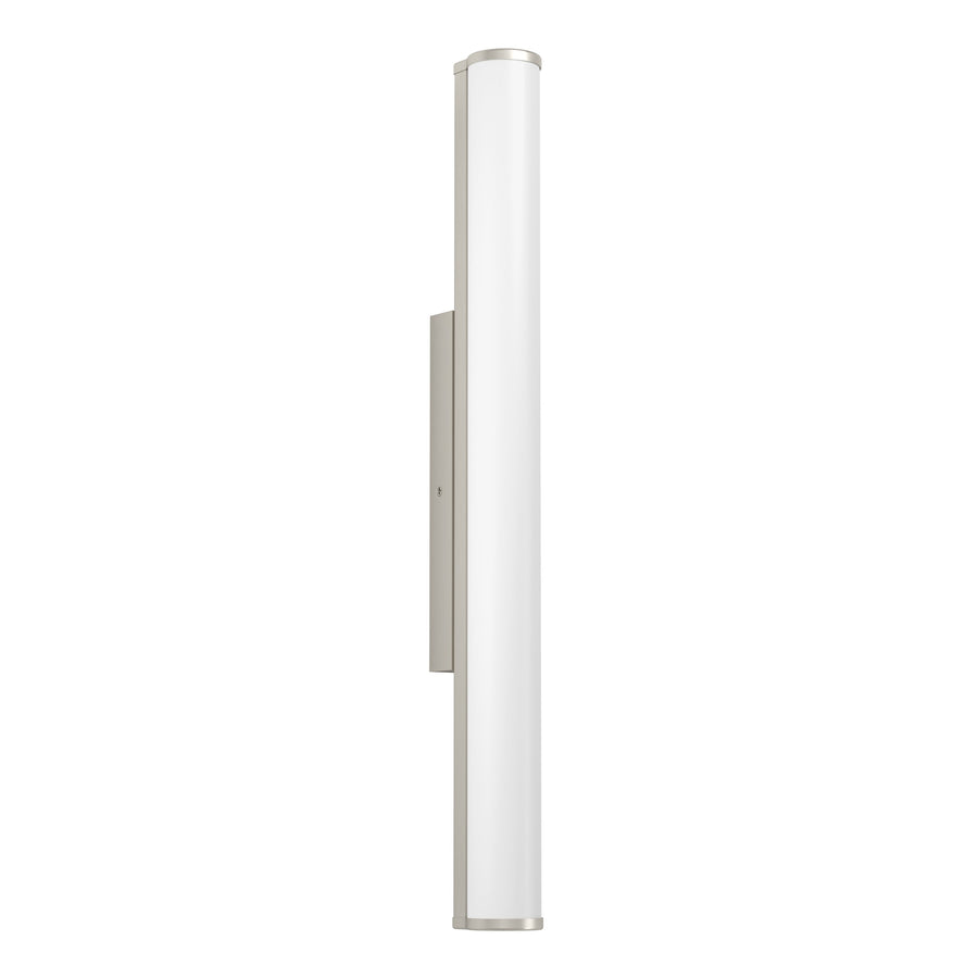 Vue de profil du plafonnier montrant le support mural et le tube diffusant.
