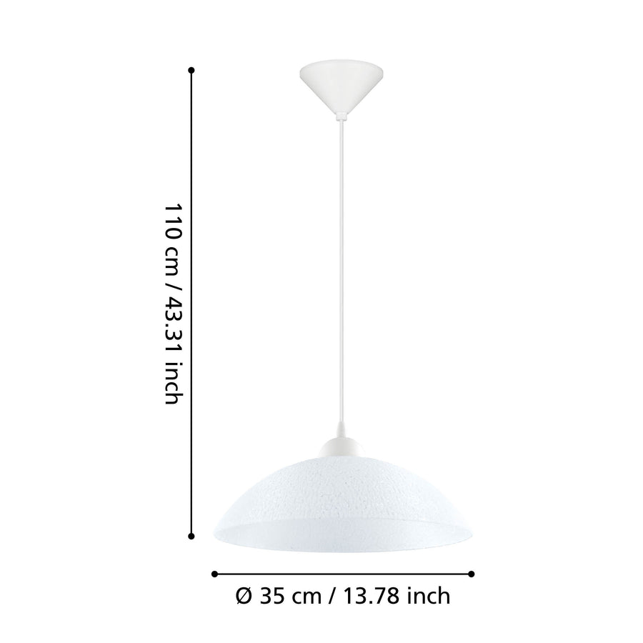 Schéma de dimensions indiquant une hauteur de 110 cm et un diamètre de 35 cm