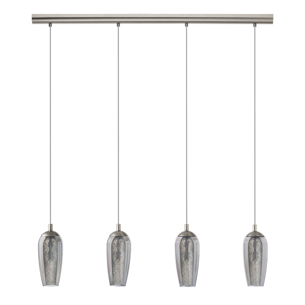 Suspension Farsala nickel et noire, verre, H 110 cm (96344)