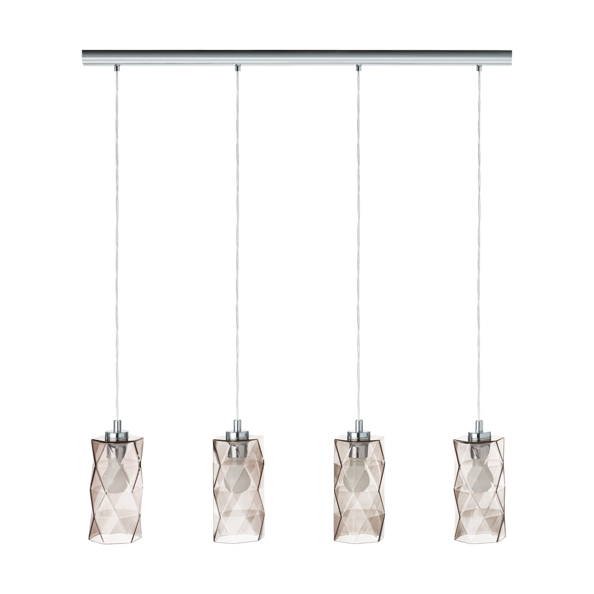 Suspension Estevau chromée et noire, verre