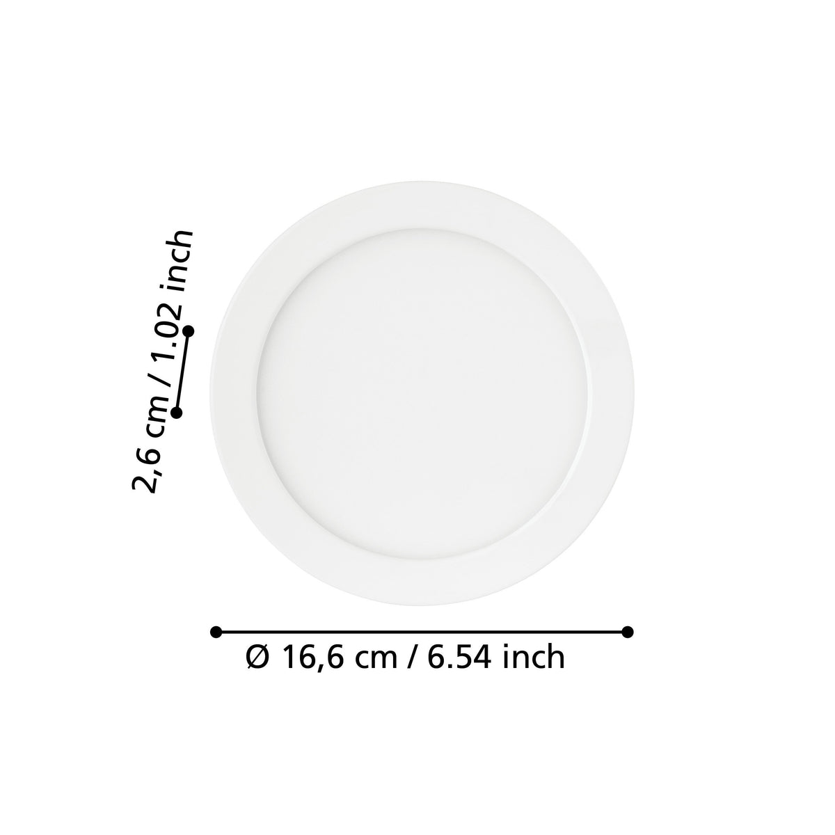 Spot encastrable Fueva 5 blanc, Ø 16,6 cm (99203)