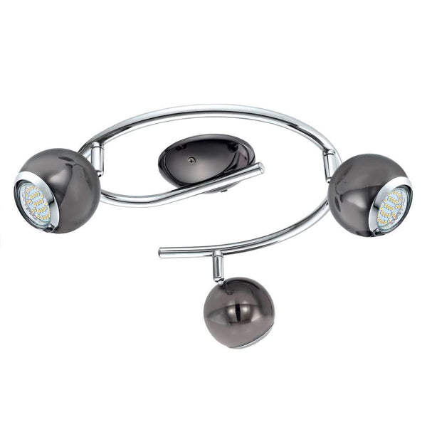 Plafonnier Bimeda nickel et noir, H 34,5 cm