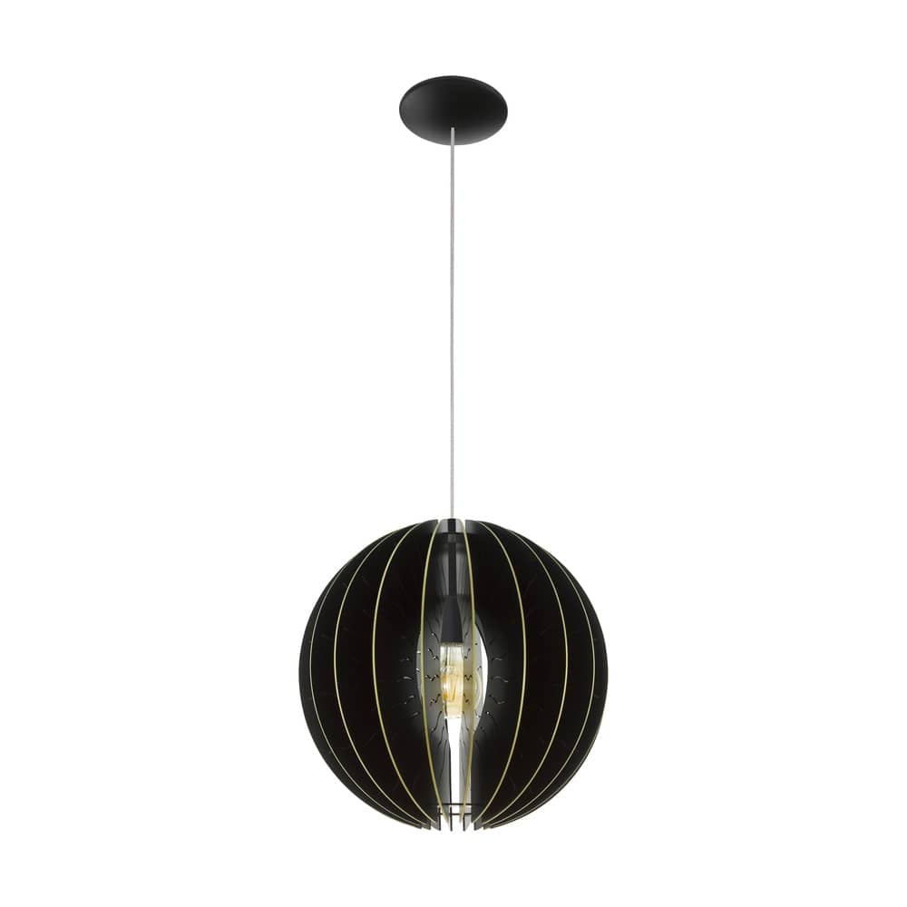 Suspension Fabessa noire et dorée, bois