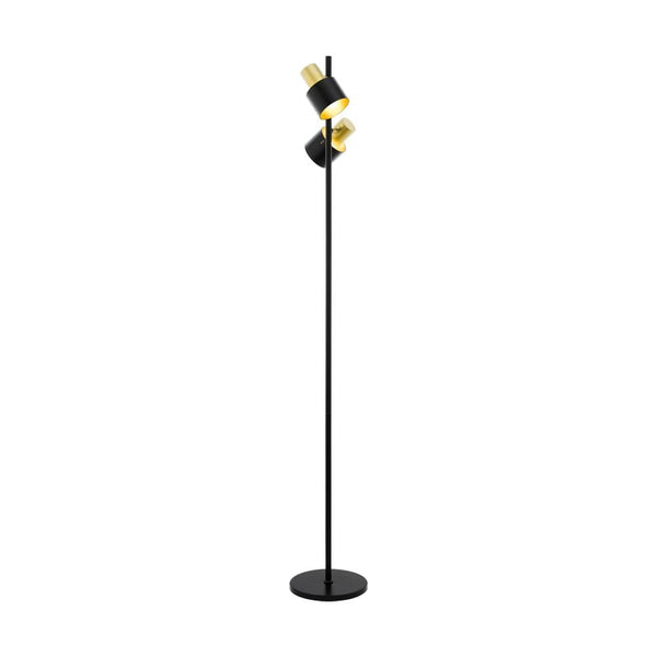 Lampadaire Fiumara 2 lumières noir et doré
