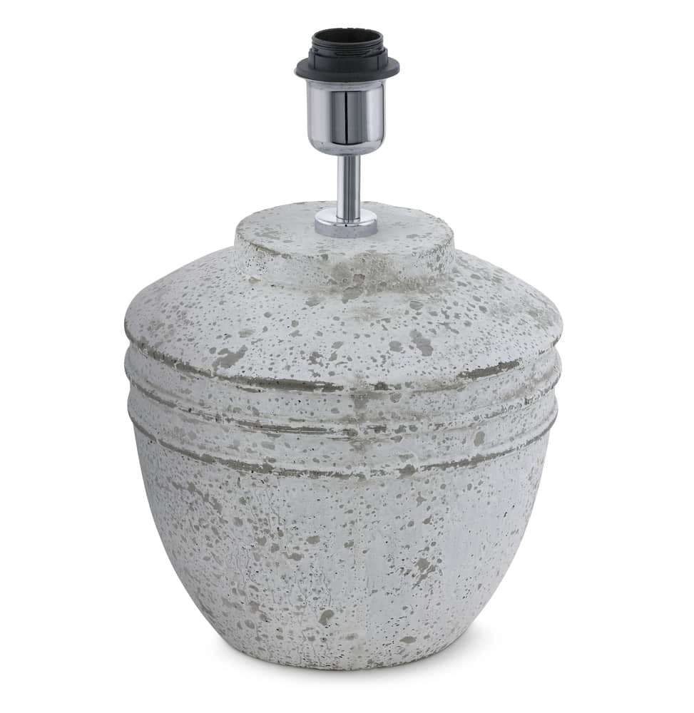 Socle de lampe à poser gris moucheté, vu de face sur fond blanc