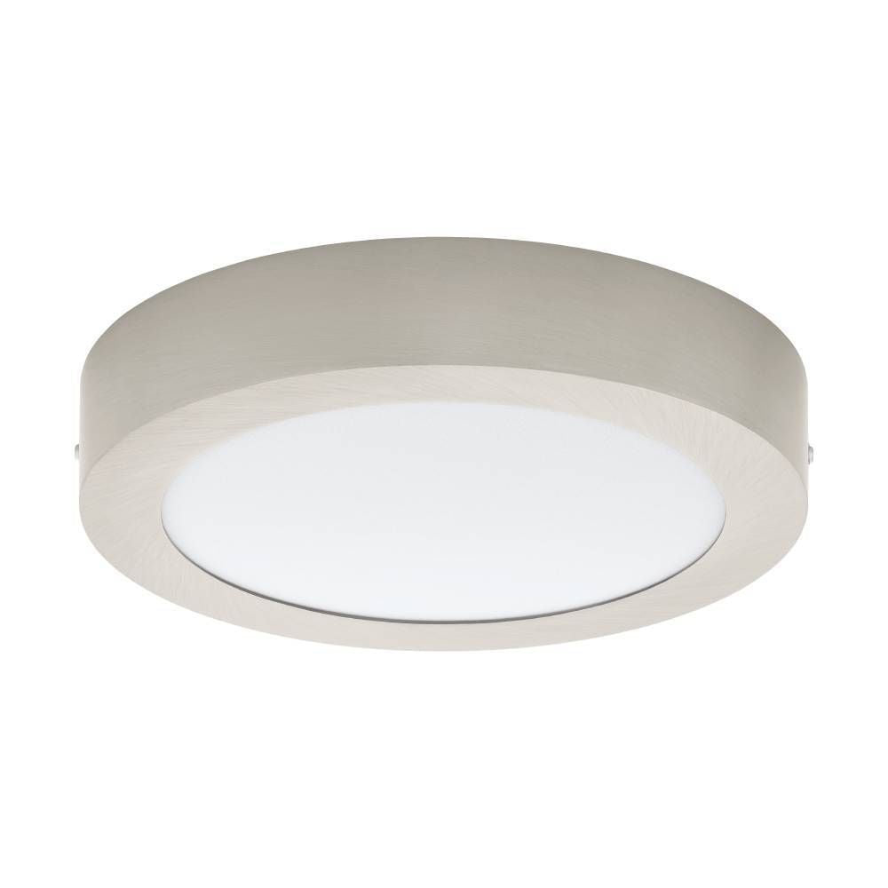 Plafonnier Fueva 1 PRO nickel et blanc mat, Ø 22,5 cm