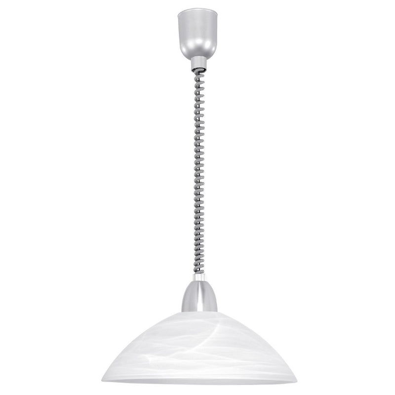 Suspension Lord 2 argentée et blanche mat, albâtre