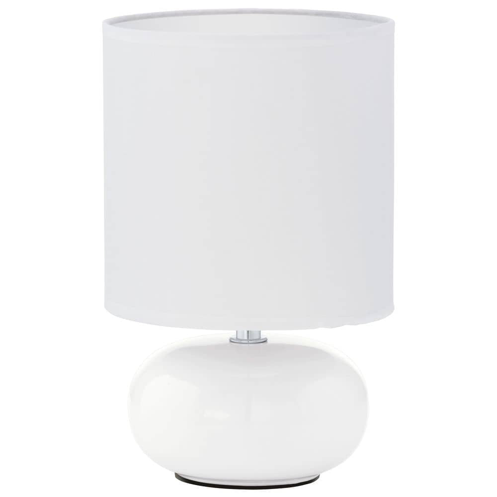 Lampe à poser Trondio blanche, tissu