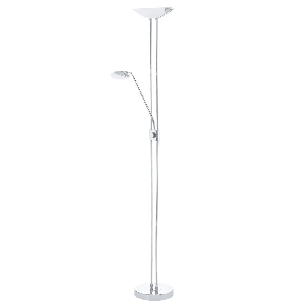 Lampadaire Baya chromé et blanc, verre