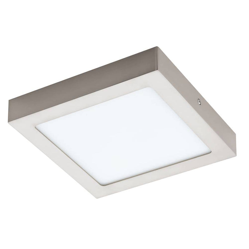 Plafonnier Fueva 1 nickel satiné, L 22,5 cm