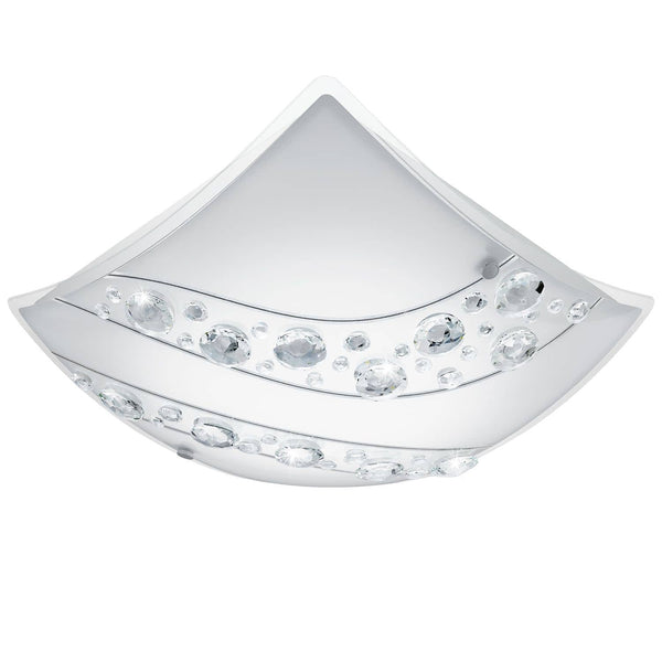 Applique murale Nerini blanche et noire, cristal