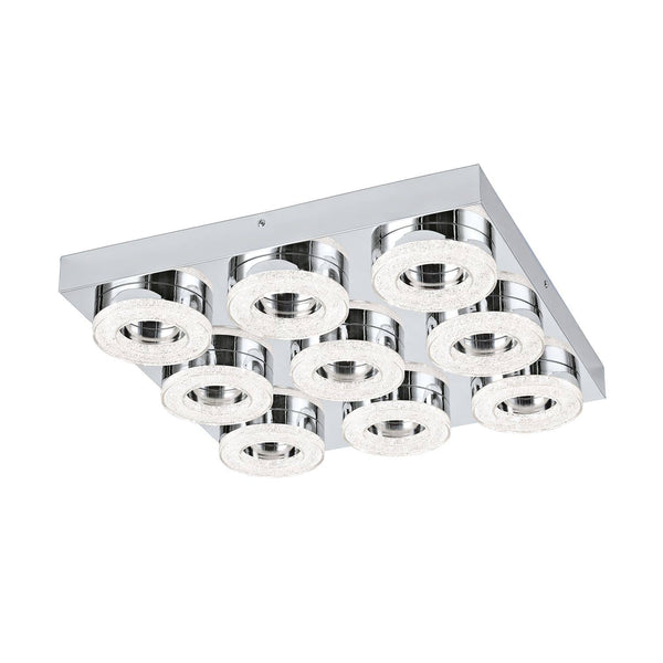 Plafonnier Fradelo chromé, cristal, L 44 cm (95665)