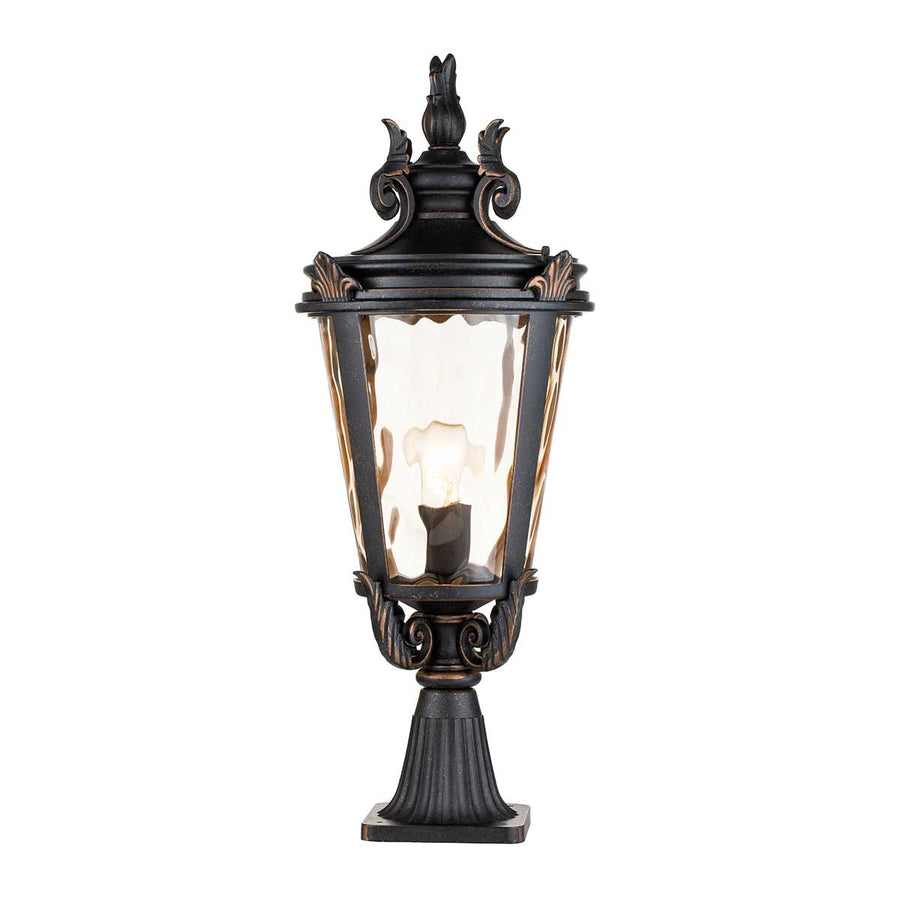 Lampadaire extérieur Baltimore bronze, verre, H 68 cm