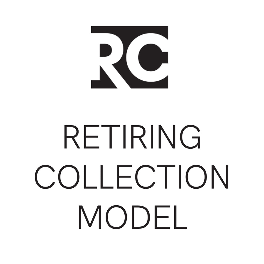 Logo de la collection Retiring Collection Model sur fond blanc avec texte noir.