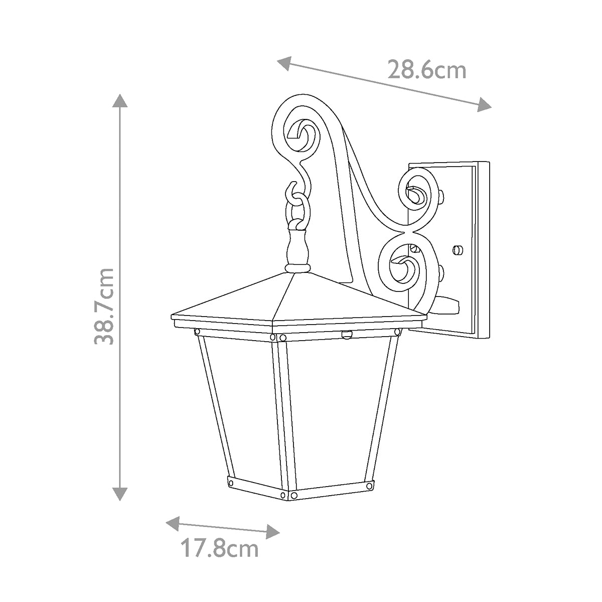Applique extérieure Trellis bronze, verre