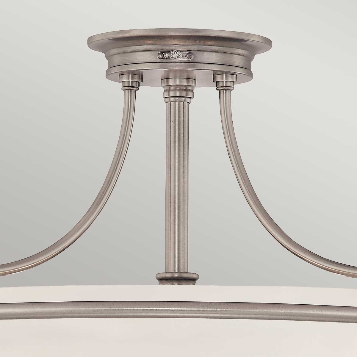 Plafonnier Griffin 4 lumières nickel, verre