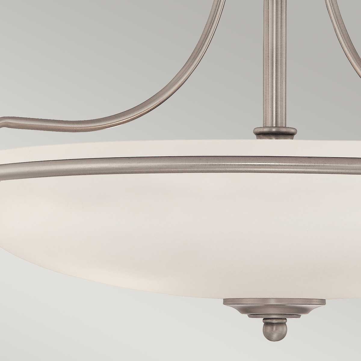 Plafonnier Griffin 4 lumières nickel, verre