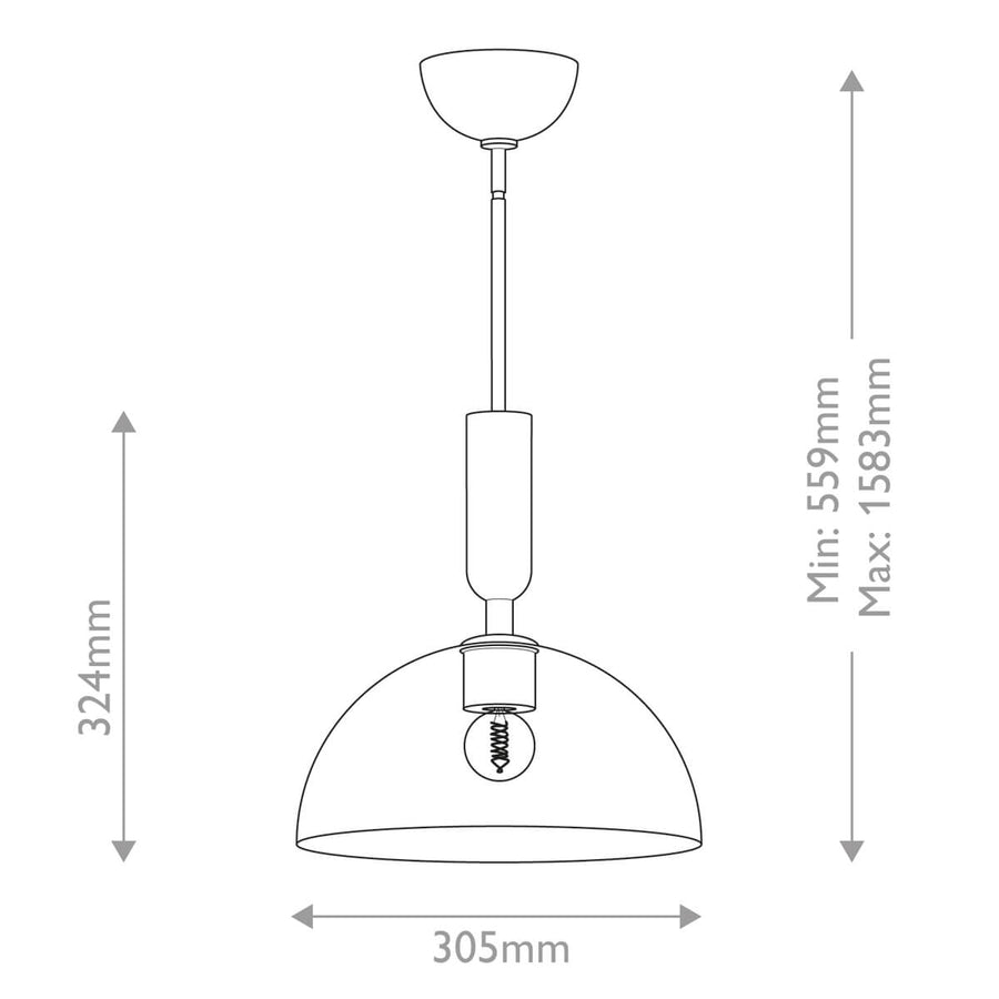 Suspension Jude noire mat et transparente, verre