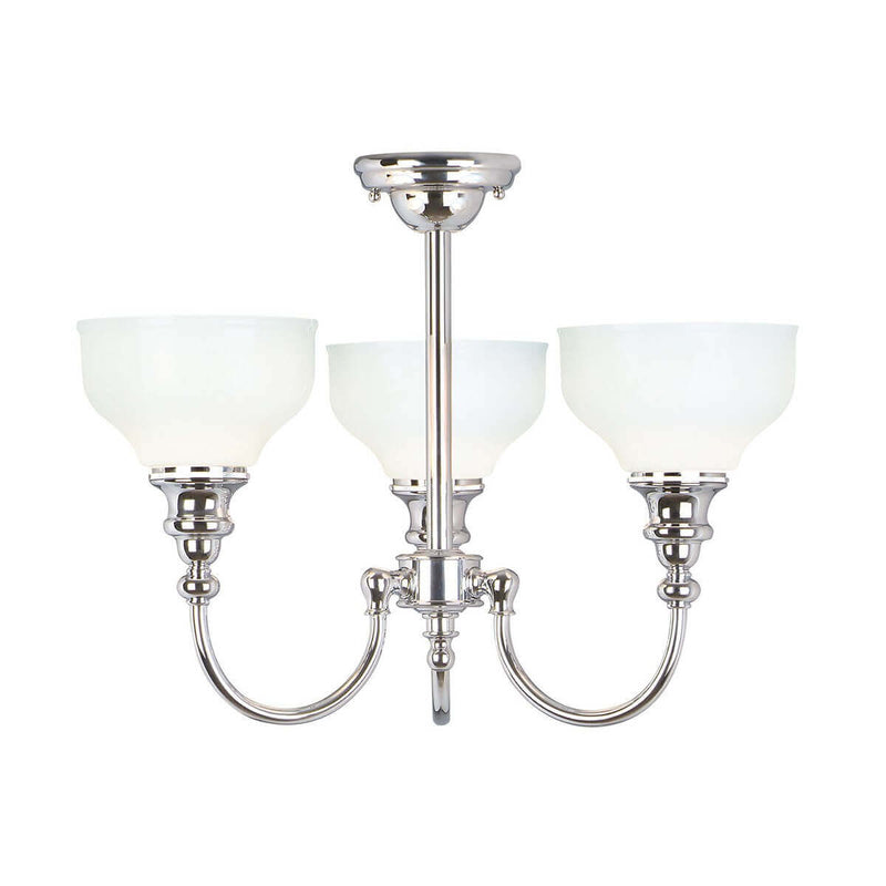 Lustre Cheadle 3 lumières chromé, verre
