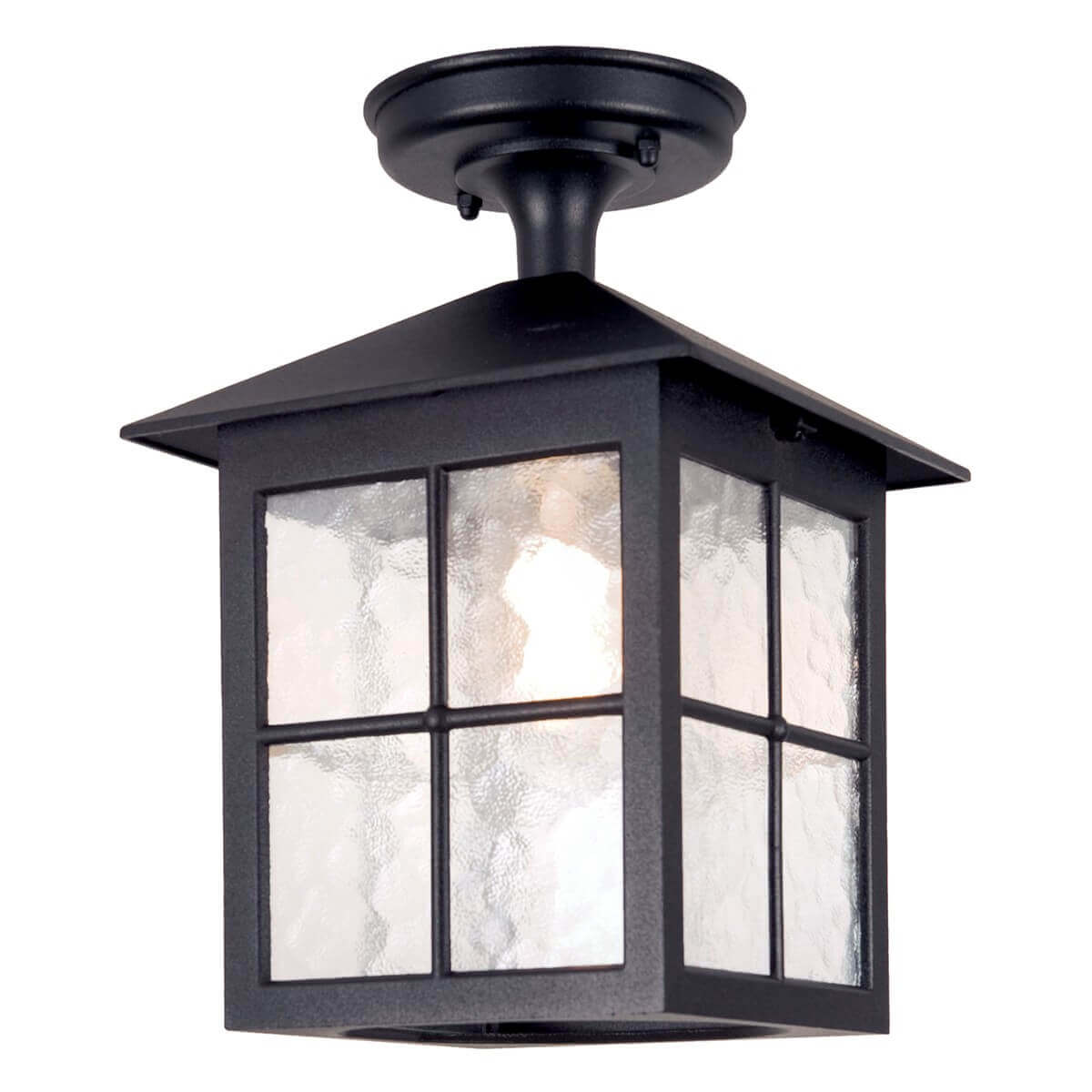 Plafonnier extérieur Winchester noir, verre