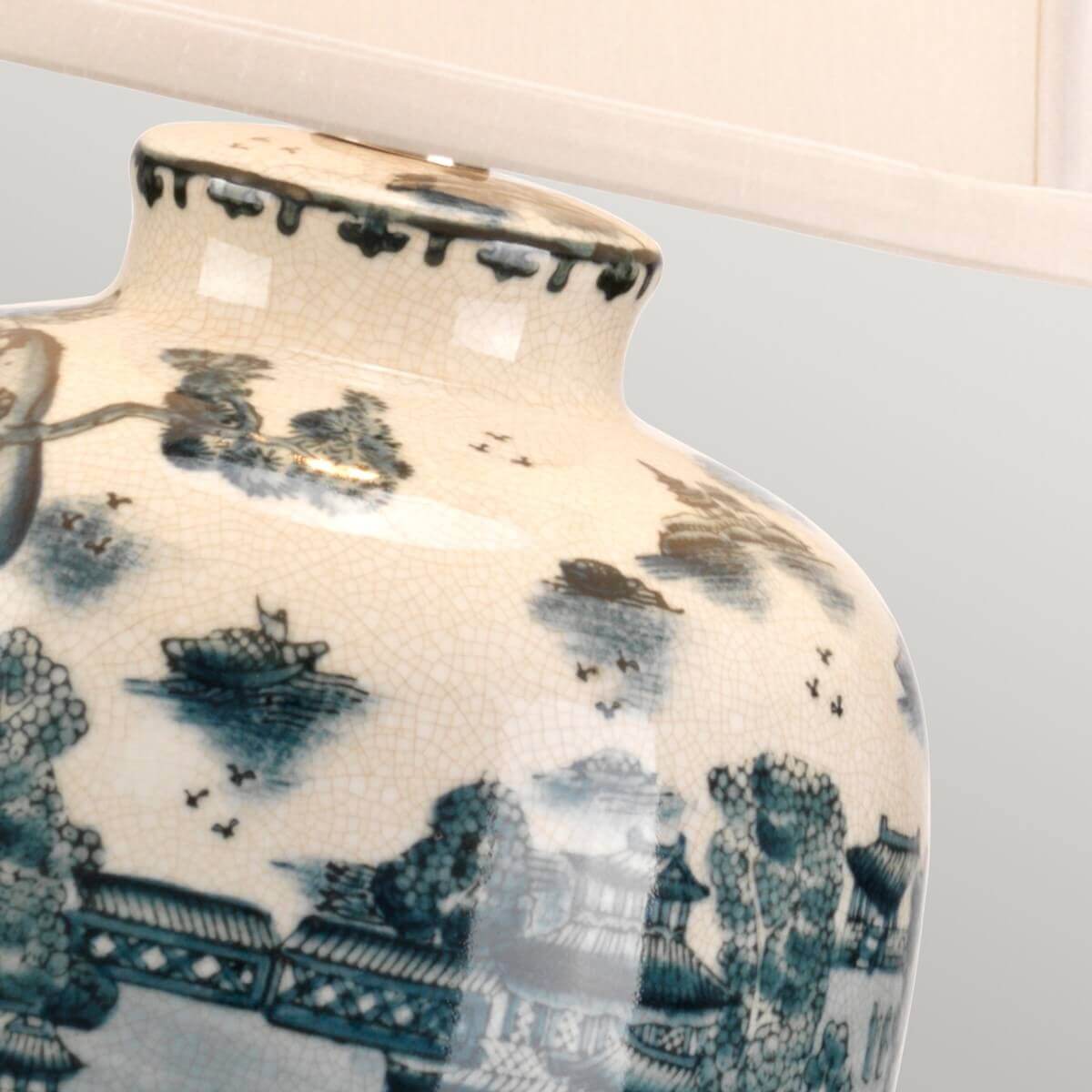 Lampe à poser Blue Traditional bleu et blanche, porcelaine