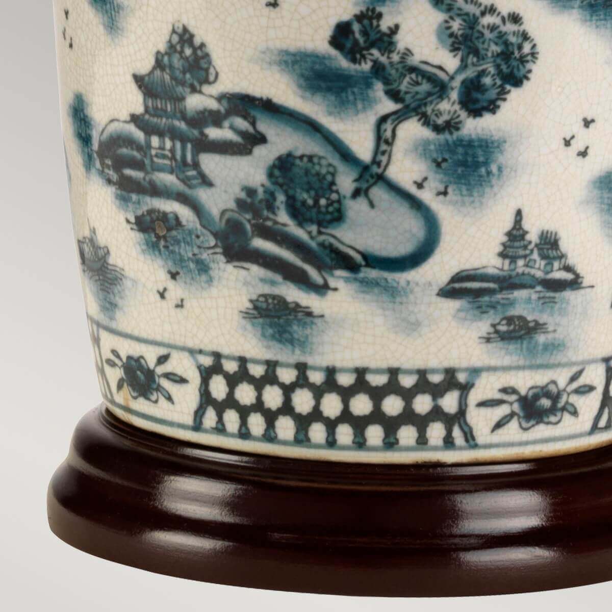 Lampe à poser Blue Traditional bleu et blanche, porcelaine