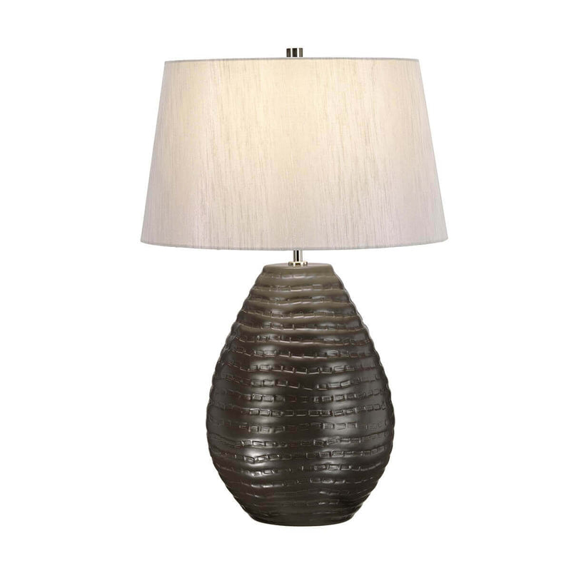 Lampe à poser Brunswick argentée, céramique