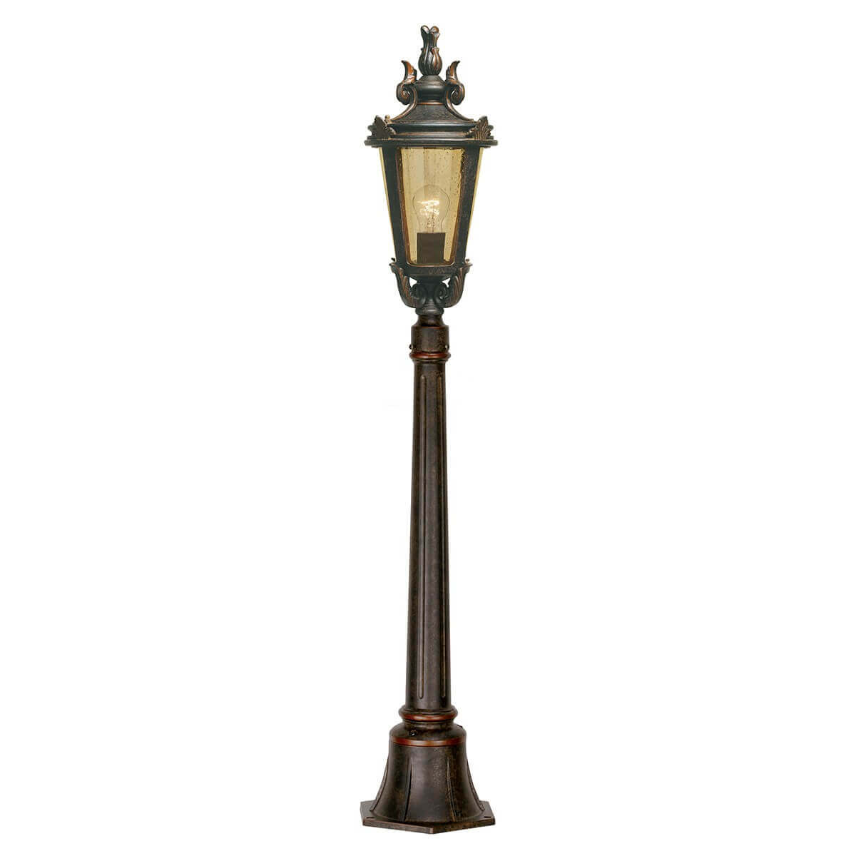 Lampadaire extérieur Baltimore bronze, verre, H 117 cm