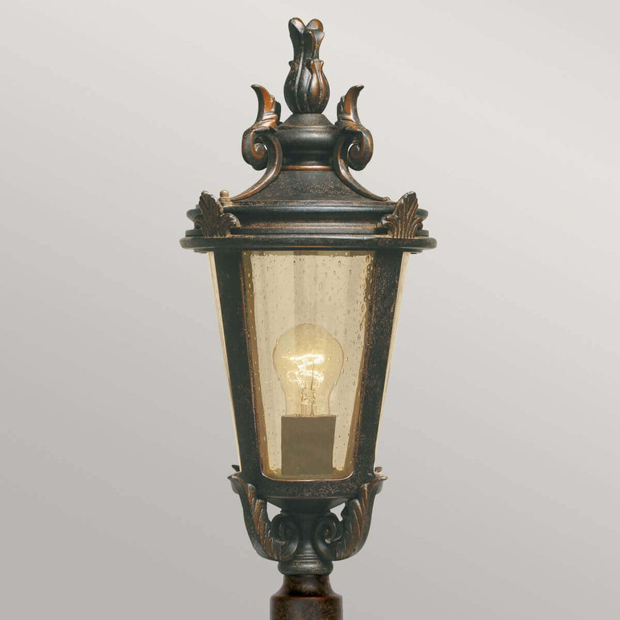 Lampadaire extérieur Baltimore bronze, verre, H 117 cm