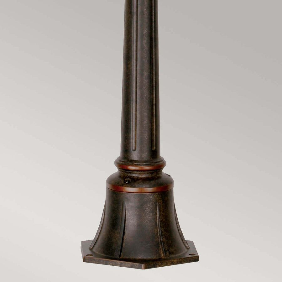 Lampadaire extérieur Baltimore bronze, verre, H 117 cm