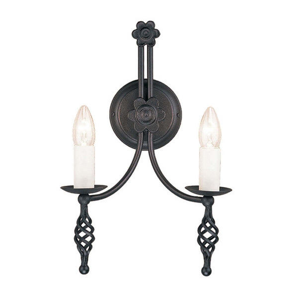 Applique murale Belfry 2 lumières noire