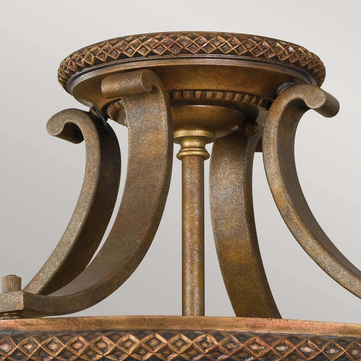 Plafonnier Kelham Hall 2 lumières doré et bronze, verre, Ø 45,7 cm