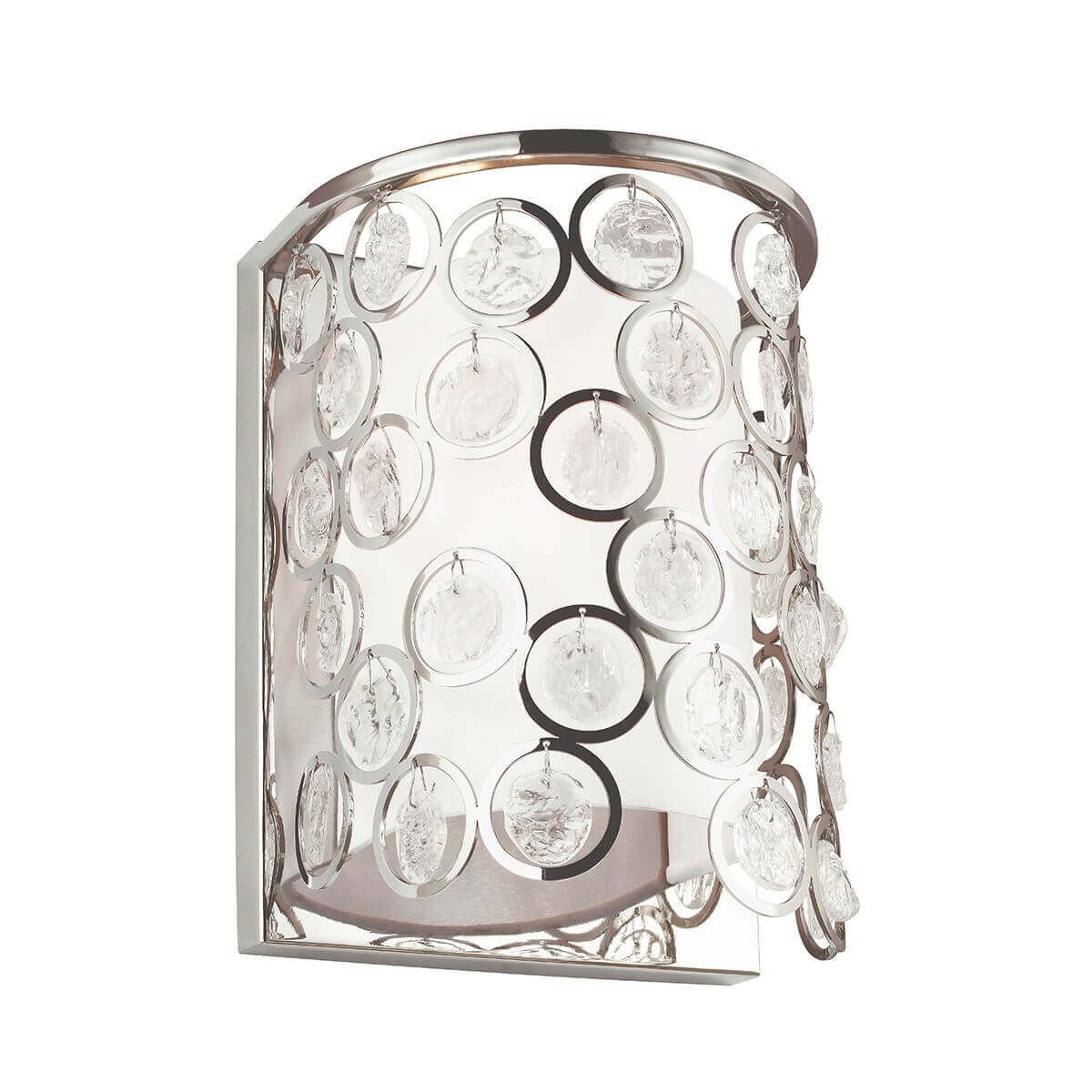 Applique murale Lexi nickel poli, verre