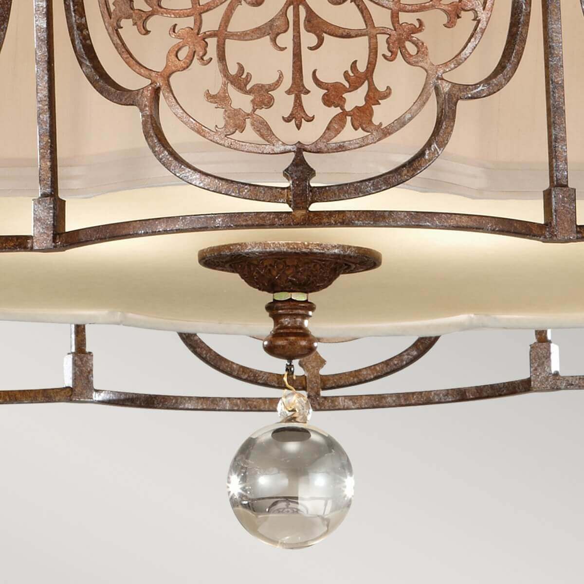 Plafonnier Marcella 3 lumières bronze, verre