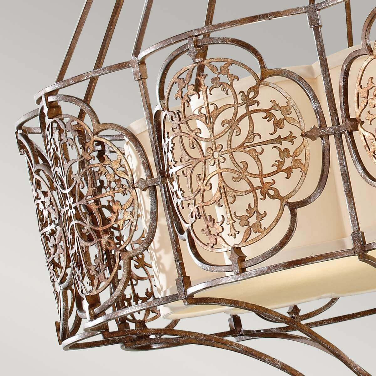 Lustre Marcella 4 lumières bronze, verre