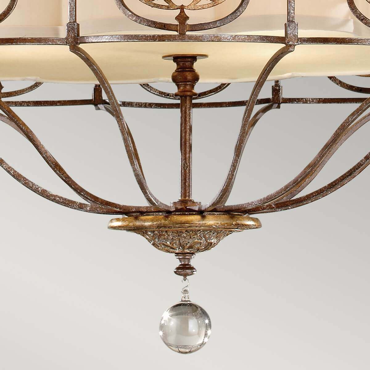 Lustre Marcella 4 lumières bronze, verre