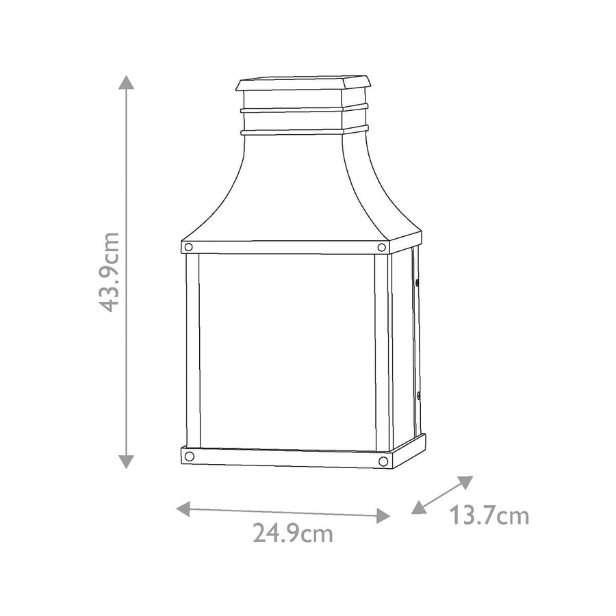 Applique extérieure Beacon Hill 2 lumières noire, verre, H 43,9 cm