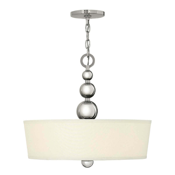 Suspension Zelda 3 lumières nickel poli, verre