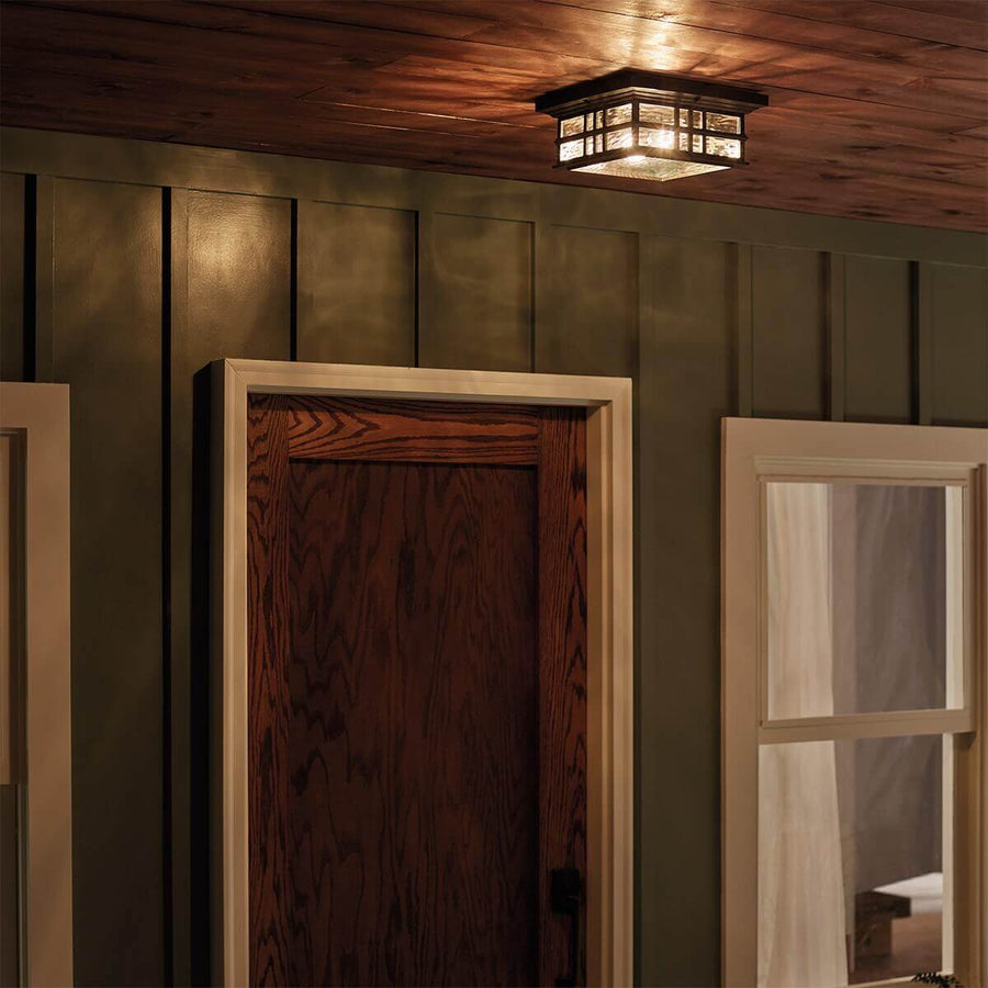 Plafonnier extérieur Beacon Square 2 lumières bronze, verre
