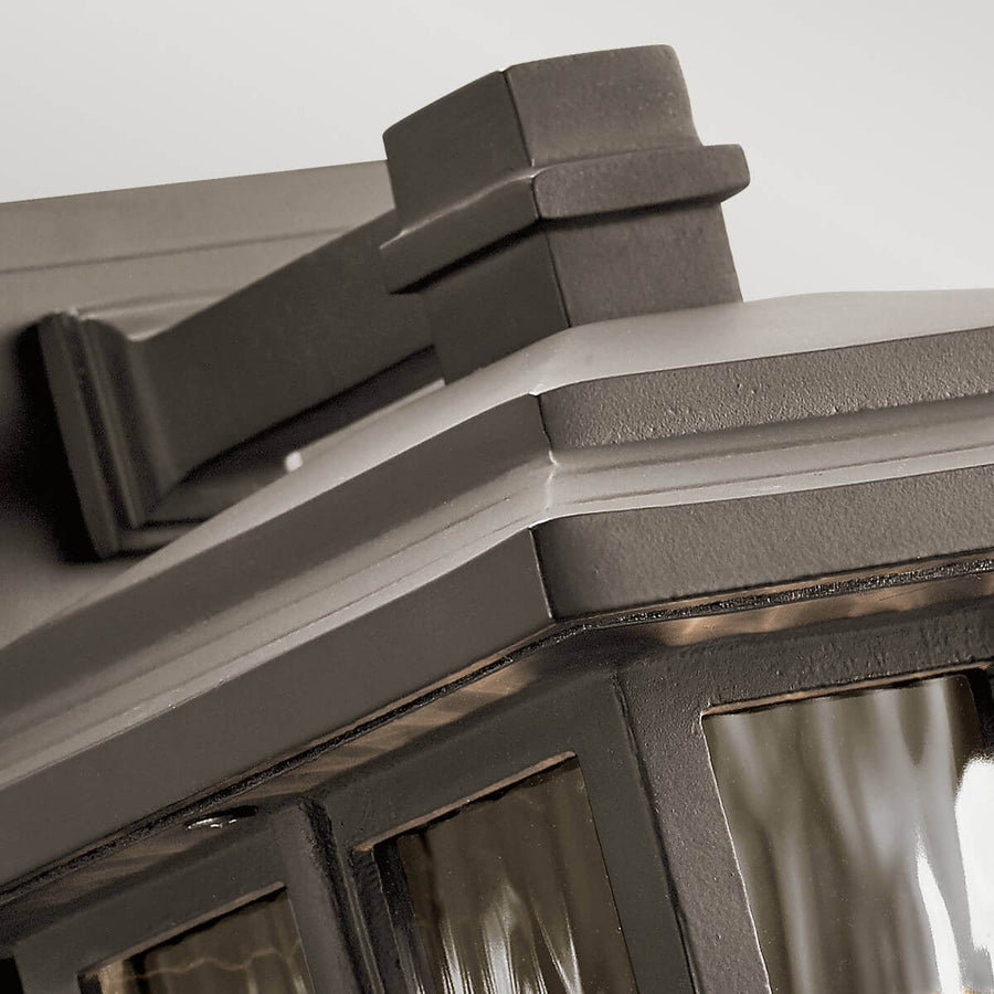 Applique extérieure Beacon Square bronze, verre, H 30,2 cm