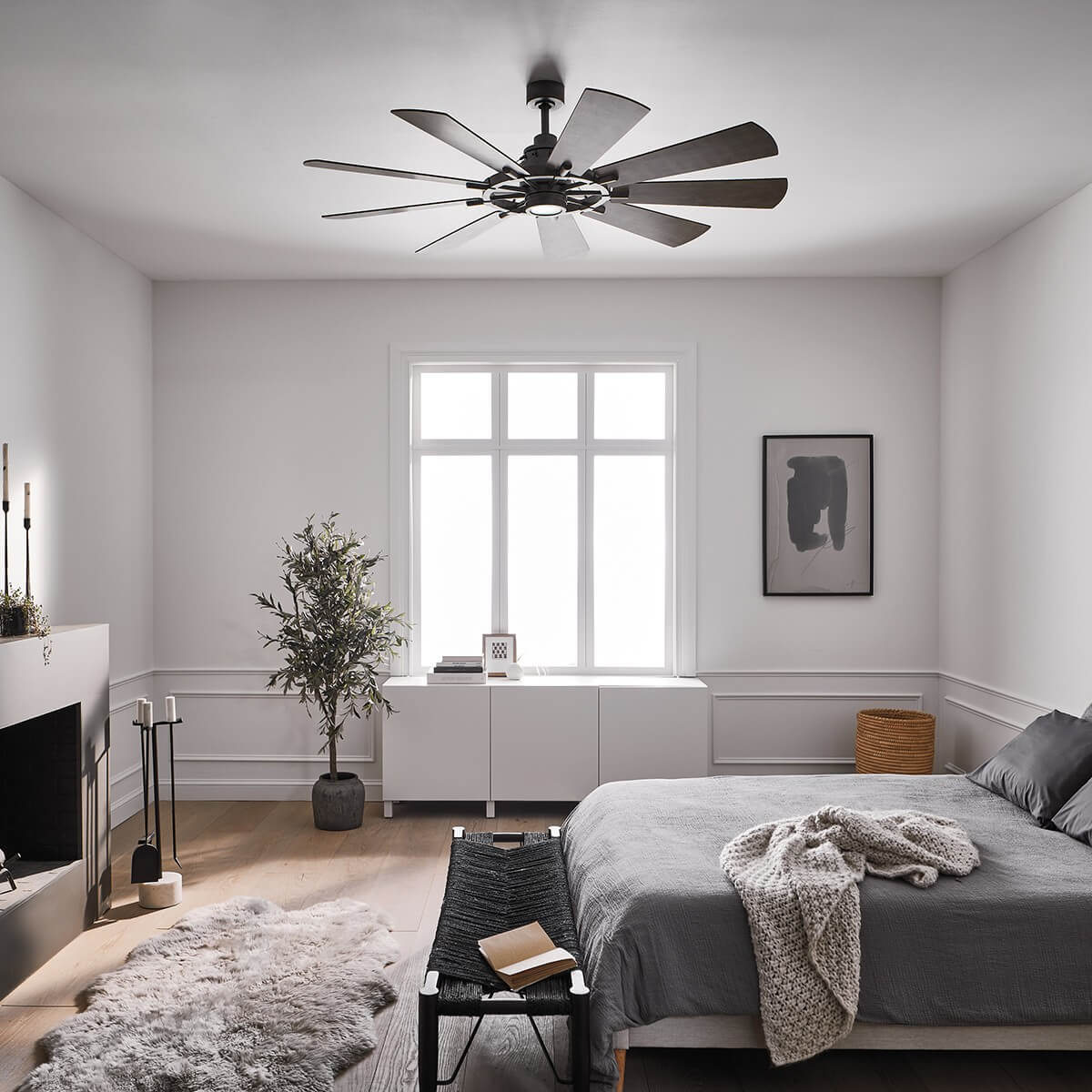 Ventilateur de plafond lumineux Gentry bois