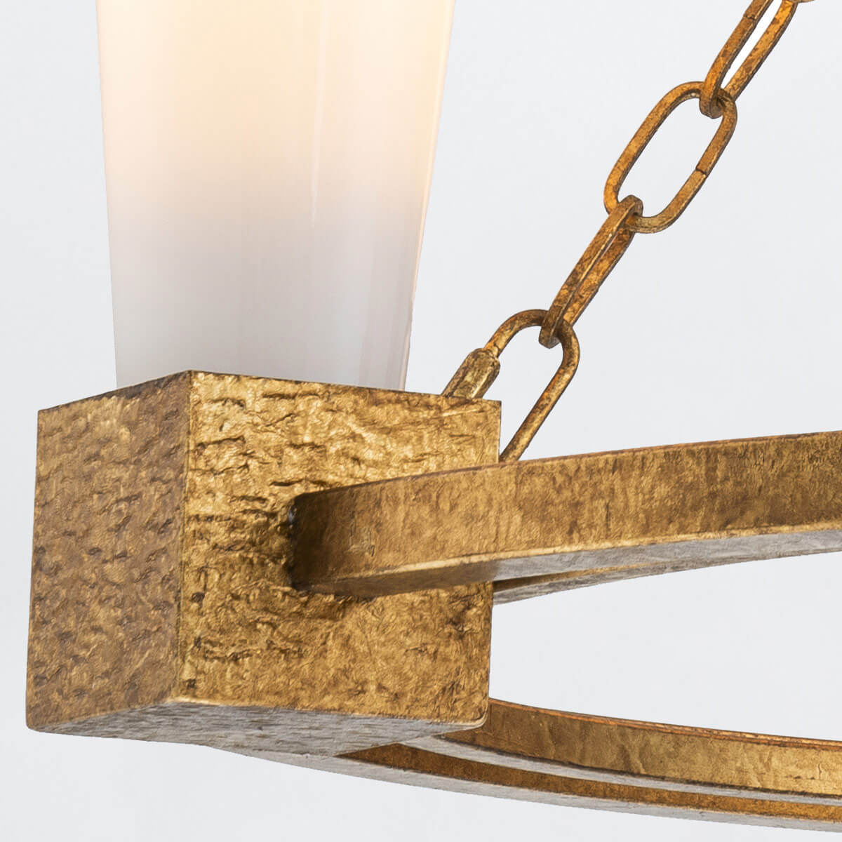 Lustre Kristy 3 lumières doré et opale, verre