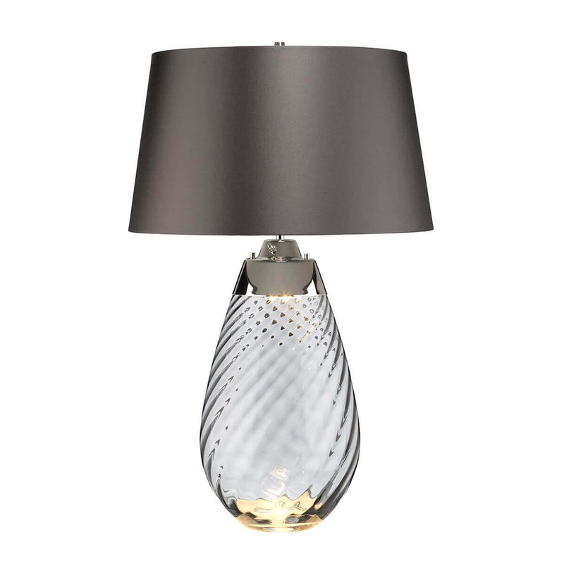 Lampe à poser Lena fumée, verre, H 74 cm