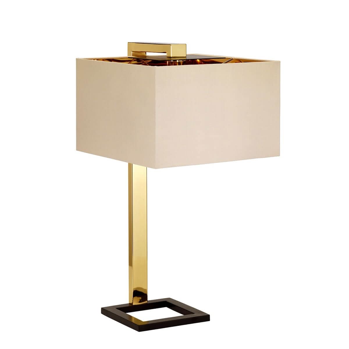 Lampe à poser Plein marron foncé et dorée, céramique