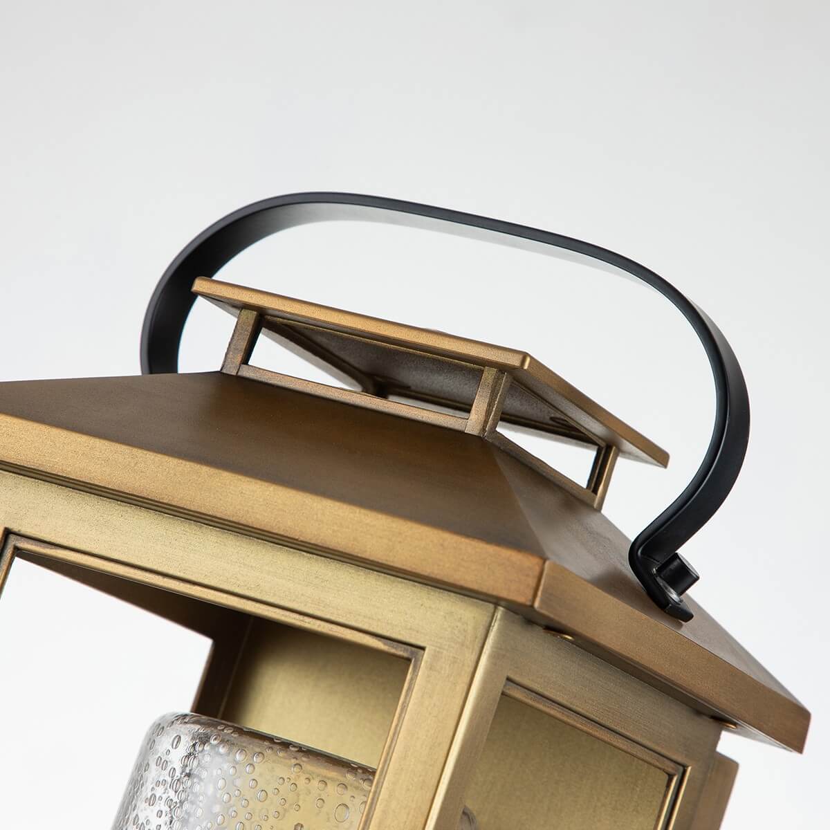 Applique extérieure Atwater laiton et transparente, verre, H 35,5 cm