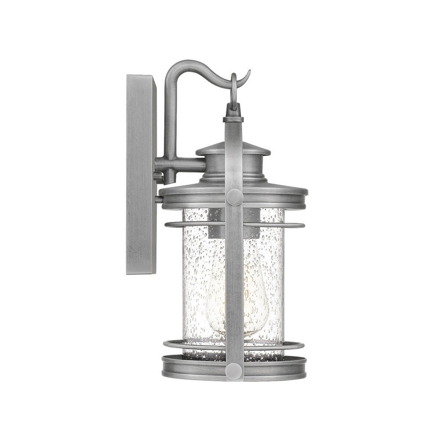 Applique extérieure Booker aluminium et transparente, verre, H 28,9 cm