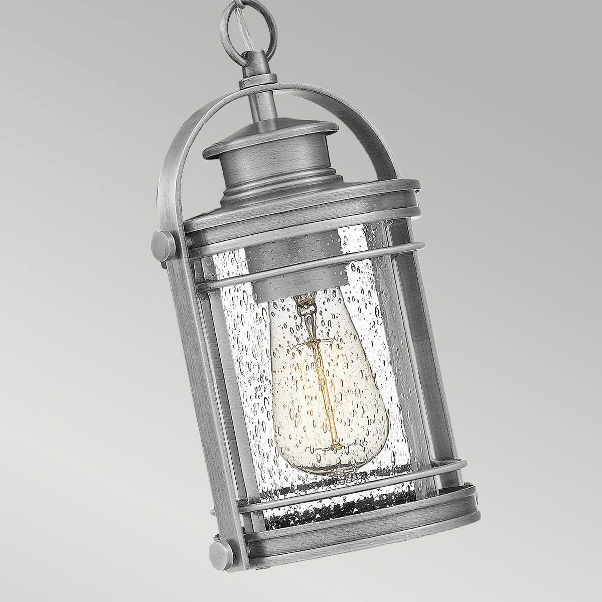 Suspension extérieure Booker aluminium et transparente, verre