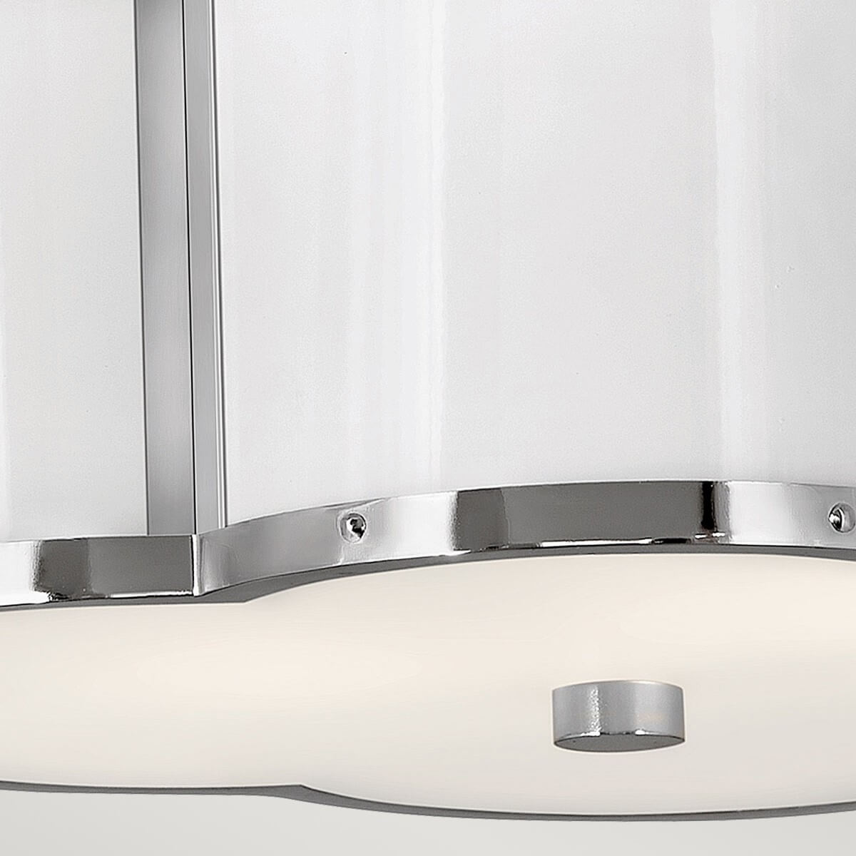 Plafonnier Chance 2 lumières nickel poli et blanc, verre